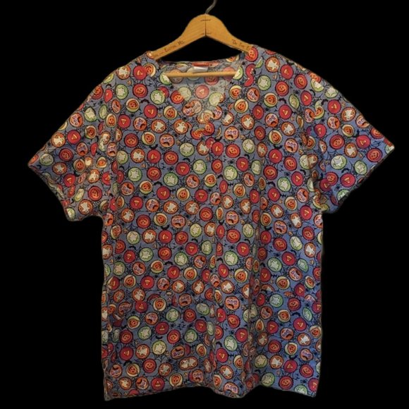 Dickies 100% Cotton Cute Halloween Print Short Sleeve Scrub Top - Picture 10 of 10